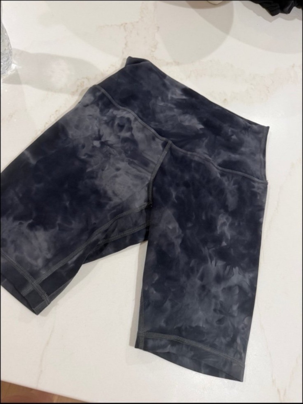 lululemon athletica Black Smoke Tie-Dye High-Rise Bike Shorts